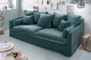 SOFA CONFORTABILA 200CM, TAPITERIE DIN CATIFEA ALBASTRU PETROL, STIL MODERN, ARTIM GROUP SELECTION - Img 2