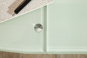 STOC 1 BUC! RESIGILAT! BIROU BIG DEAL 38847 ALB, DIN STICLA SECURIZATA SI METAL STIL MODERN - Img 3