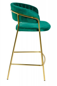STOC 1 BUC!!! SCAUN DE BAR MARGO 65 VERDE/AURIU, CU TAPITERIE DIN CATIFEA - Img 2