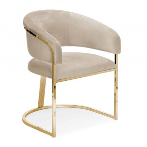 STOC 1 BUC!!! SCAUN DINING MARCILLE, BEJ/AURIU, STIL MODERN - Img 1
