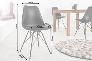 STOC 1 SET!!! SET 2 SCAUNE, SCANDINAVIA, DIN METAL SI PIELE ECO, NEAGRA, COD 36192 - Img 6