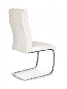STOC 2 BUCATI!!! SCAUN LIVING, K231 ALB/CROM, DIN METAL SI PIELE ECO, STIL MODERN HALMAR - Img 2