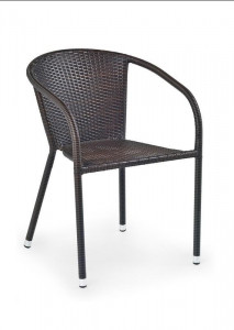 STOC 6 BUC!!!SCAUN TERASA/GRADINA MIDAS, MARO INCHIS, DIN RATAN SI METAL, STIL MODERN, HALMAR - Img 2