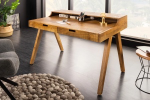 STOC !!! BIROU, MONSOON 120CM, LEMN MASIV DE MANGO, DESIGN RETRO - Img 5