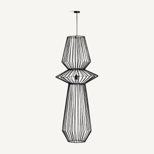 STOC LIMITAT!!!! LUSTRA PLISSE 142CM, DIN METAL DE CULOARE NEAGRA, DESIGN EXCLUSIVIST, VICAL HOME