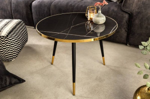 STOC!!! MASUTA DE CAFEA 60CM, NEGRU/AURIU, PARIS DIN LEMN SI METAL, ARTIM GROUP