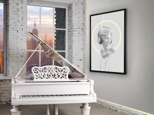 TABLOU DECORATIV CU LED, BUSTO 120CM, PANZA IMPRIMATA, DESIGN EXCLUSIV - Img 3