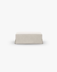 TABURET COLTAR/CANAPEA JODIE, 80X99 CM, NATURAL, TAPITAT CU TAPITERIE DIN TEXTIL STRUCTURAT LINS, MICADONI