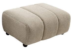 TABURET CONFORTABIL CLOUD 100CM, REALIZATA DIN LEMN SI MATERIAL BOUCLE, CULOARE GRI SAMPANIE