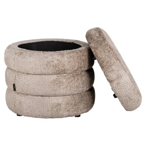 TABURET CU SPATIU DE DEPOZITARE ADELE SHEEP NATURE 01, S4615, CONFECTIONAT DIN 100% POLIESTER, LEMN, PLACAJ SI SPUMA - Img 2