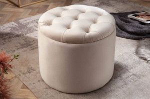 TABURET CU SPATIU DEPOZITARE, BAROCK BEIGE, COD 40738, DIN CATIFEA - Img 2