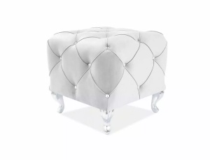 TABURET HESTIA K, GRI DESCHIS 03/CROM, TAPITERIE DIN CATIFEA SI CADRU DIN METAL, STIL MODERN