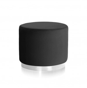 TABURET SISI, NEGRU/CROM, DESIGN MODERN