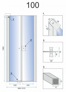 USA DE DUS, REA WESTERN SPACE N2, 100CM, DIN STICLA SECURIZATA, CALITATE SUPERIOARA, REA - Img 3