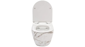 VAS DE TOALETA SUSPENDAT REA CARLOS SLIM MINI LAVA MAT, EFECT DE MARMURA ALBA MATA, DIN CERAMICA, CALITATE SUPERIOARA - Img 3