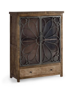 VITRINA BROOME 100CM, REALIZATA DIN LEMN DE MANGO SI METAL, CULOARE MARO ANTICHIZAT, STIL INDUSTRIAL MODERN, GINER Y COLOMER