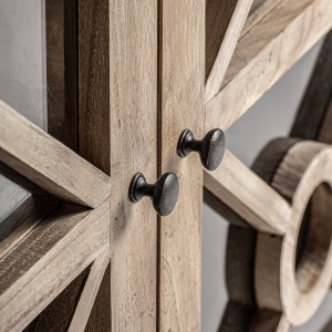 VITRINA GUBIN 205CM, DIN LEMN DE ULM DE CULOARE MARO, DESIGN CLASIC, VICAL HOME - Img 5