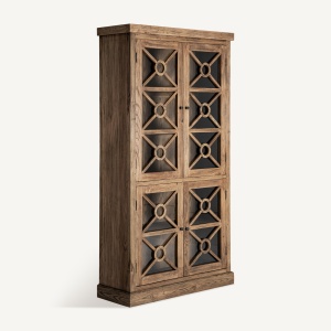 VITRINA NORVIK 205CM, DIN LEMN DE ULM DE CULOARE MARO, DESIGN CLASIC, VICAL HOME - Img 2