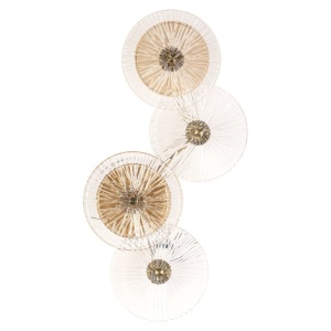 APLICA LINZI AURIU PERIAT, ML-0029, CONFECTIONATA DIN METAL SI STICLA, STIL MODERN - Img 1