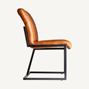 BANCHETA CHADRON 124CM, DIN METAL SI PIELE NATURALA, STIL VINTAGE, VICAL HOME - Img 3