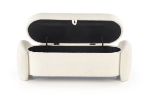 BANCHETA CU SPATIU DE DEPOZITARE FICARIA, CREM, TAPITERIE BOUCLE, STIL MODERN - Img 2