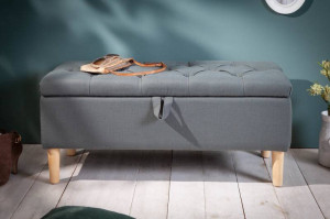 BANCUTA, CASTLE 100CM, COD 40410, DIN LEMN SI TEXTIL, STIL RUSTIC - Img 3