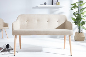 BANCUTA DIN LEMN MASIV BEJ SCANDINAVIA 37927 - DESIGN SCANDINAV - Img 2