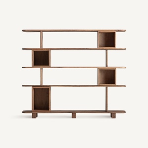 BIBLIOTECA BRUSQUE 200CM, DIN LEMN DE STEJAR, DESIGN EXCLUSIVIST, VICAL HOME