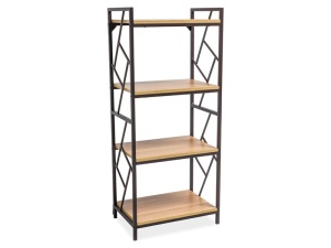 BIBLIOTECA TABLO R4, STEJAR/NEGRU, DIN FURNIR SI METAL, STIL MODERN
