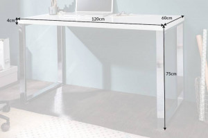 BIROU 120X60, ALB, WHITE DESK, DESIGN MODERN - Img 7