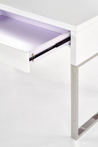 BIROU B32, ALB/CROM, DIN MDF LACUIT SI PICIOARE DIN METAL, STIL MODERN - Img 4