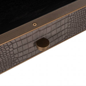 BIROU CLASSIO, 140 CM, 7535, MARO/AURIU ANTICHIZAT, DIN FURNIR DE STEJAR, PIELE ECO SI METAL, RICHMOND INTERIORS - Img 8