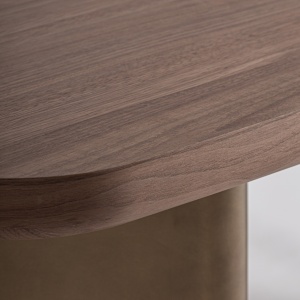 BIROU EXCLUSIVIST LAUSANA 182CM, DIN FURNIR DE NUC, MDF SI METAL CULOARE CUPRU, STIL ART DECO, VICAL HOME - Img 4