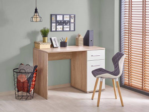 BIROU LIMA B-1, 120 CM, ALB/STEJAR SONOMA, DIN PAL MELAMINAT, STIL MODERN
