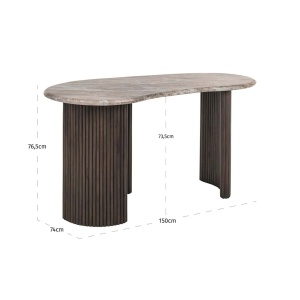 BIROU RASHFORD BLUSH 213522, CONFECTIONAT DIN MARMURA, MDF SI OTEL INOXIDABIL, CULOAREA MAROASPECT DE MARMURA, STIL MODERN - Img 8