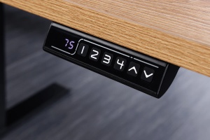 BIROU REGLABIL PE INALTIME, OFFICE 120CM, BLAT MDF DE STEJAR SI PICIOARE METAL, ARTIM GROUP SELECTION - Img 6