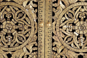BUFET 110CM, MARO/AURIU, DIN LEMN DE MANGO SCULPTAT, GINER Y COLOMER - Img 6