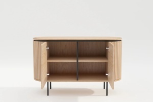 BUFET, ATELIER 120CM, FURNIR DIN LEMN DE STEJAR SI PICIOARE DIN METAL, CULOARE NATUR, ARTIM GROUP SELECTION - Img 2