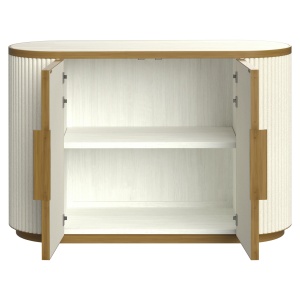 BUFET DINING TIVOLI, REALIZAT DIN METAL, LEMN, MDF, CERAMICA SI TEXTIL, CULOARE ALB, DESIGN DEOSEBIT, RICHMOND INTERIORS - Img 5