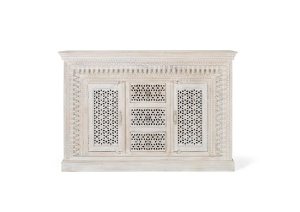 BUFET LIVING 150CM, COD 1513, DIN LEMN DE MANGO, ALB ANTICHIZAT, ARTIM GROUP SELECTION