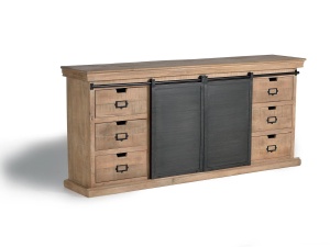 BUFET LIVING INDUSTRIAL 190CM, DIN LEMN DE MANGO SI METAL, CULOARE NATUR SI GRI, ARTIM GROUP SELECTION - Img 2