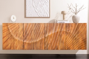 BUFET LIVING SUSPENDAT, SCORPION 180CM, LEMN DE MANGO, 3D, CULOARE NATUR/MARO, ARTIM GROUP SELECTION - Img 9