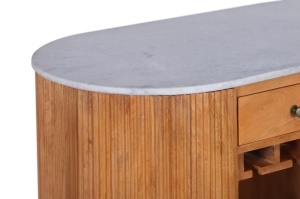 BUFET PENTRU STICLE, TRES CHIC 120CM, REALIZAT DIN LEMN NATURAL DE MANGO SI MARMURA, ARTIM GROUP - Img 6