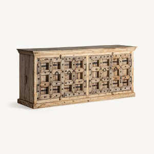 BUFET SIRIGERE 220CM, DIN LEMN DE MANGO SI METAL, DESIGN ETNIC, VICAL HOME - Img 2