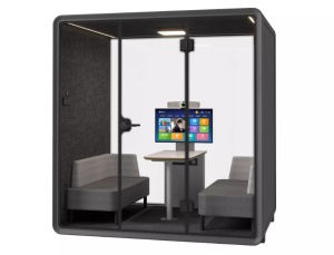 CABINA ACUSTICA LARGE ST, NEGRU/GRI, CONFECTIONATA DIN MATERIALE DE INALTA CALITATE