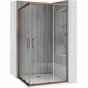 CABINA DE DUS REA CITY 80X100 BRUSH COPPER, CU CADITA NEAGRA, CALITATE SUPERIOARA - Img 2