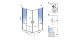 CABINA DE DUS REA CITY, CULISANTA, 80x80 CM, NEGRU, DIN STICLA, FARA CADITA, CALITATE SUPERIOARA - Img 6