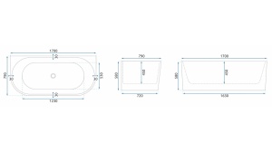 CADA ACRIL VENETA FREESTANDING, 170 CM, ALB, CALITATE SUPERIOARA - Img 6