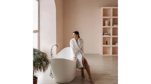 CADA DE BAIE FREESTANDING FERRANO, 160 CM, ALB, DIN ACRIL, CALITATE SUPERIOARA - Img 4