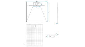 CADITA DE DUS REA BAZALT, 90x90 CM, ALB, DIN COMPOZIT, CALITATE SUPERIOARA - Img 8